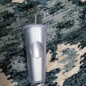 Starbucks studded silver cold cup
